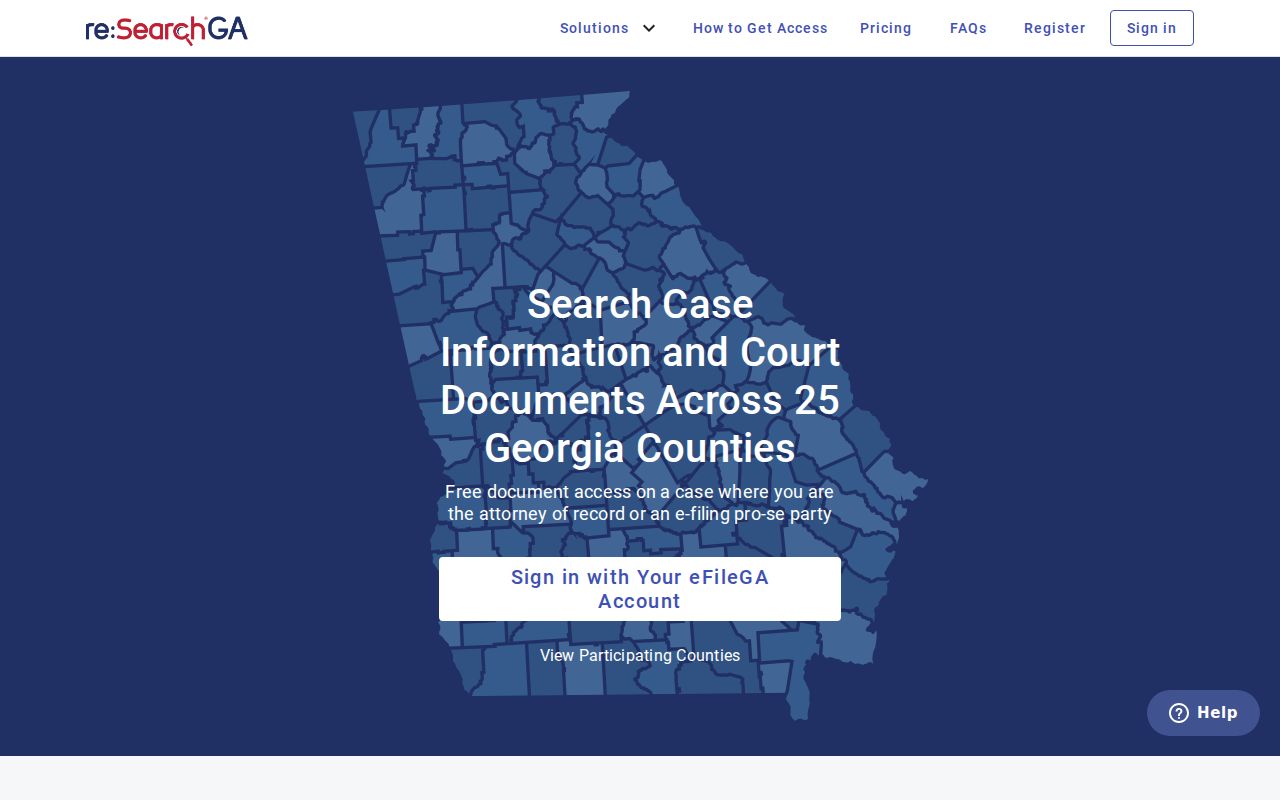 Gwinnett County docket search re SearchGA interface